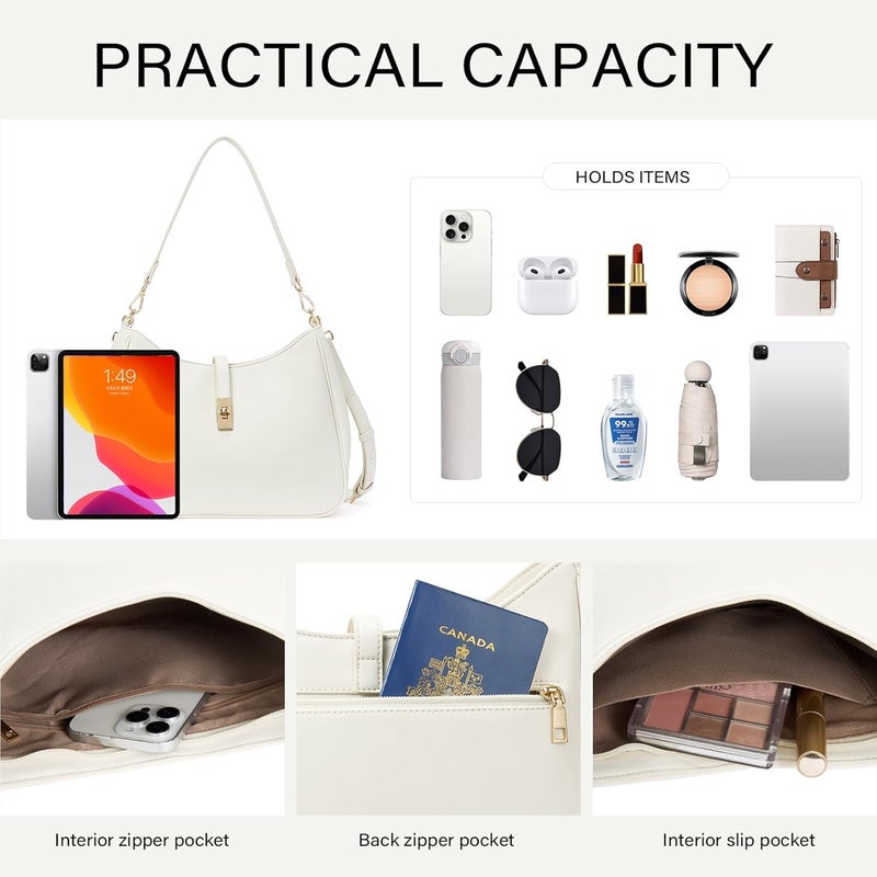 CLUCI Shoulder Bag for Women, Purses for Women, Handbag Hobo Bags Vegan Leather Crossbody Purse with Adjustable Strap - Image 4